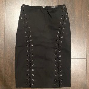 Laced Up Pencil Skirt